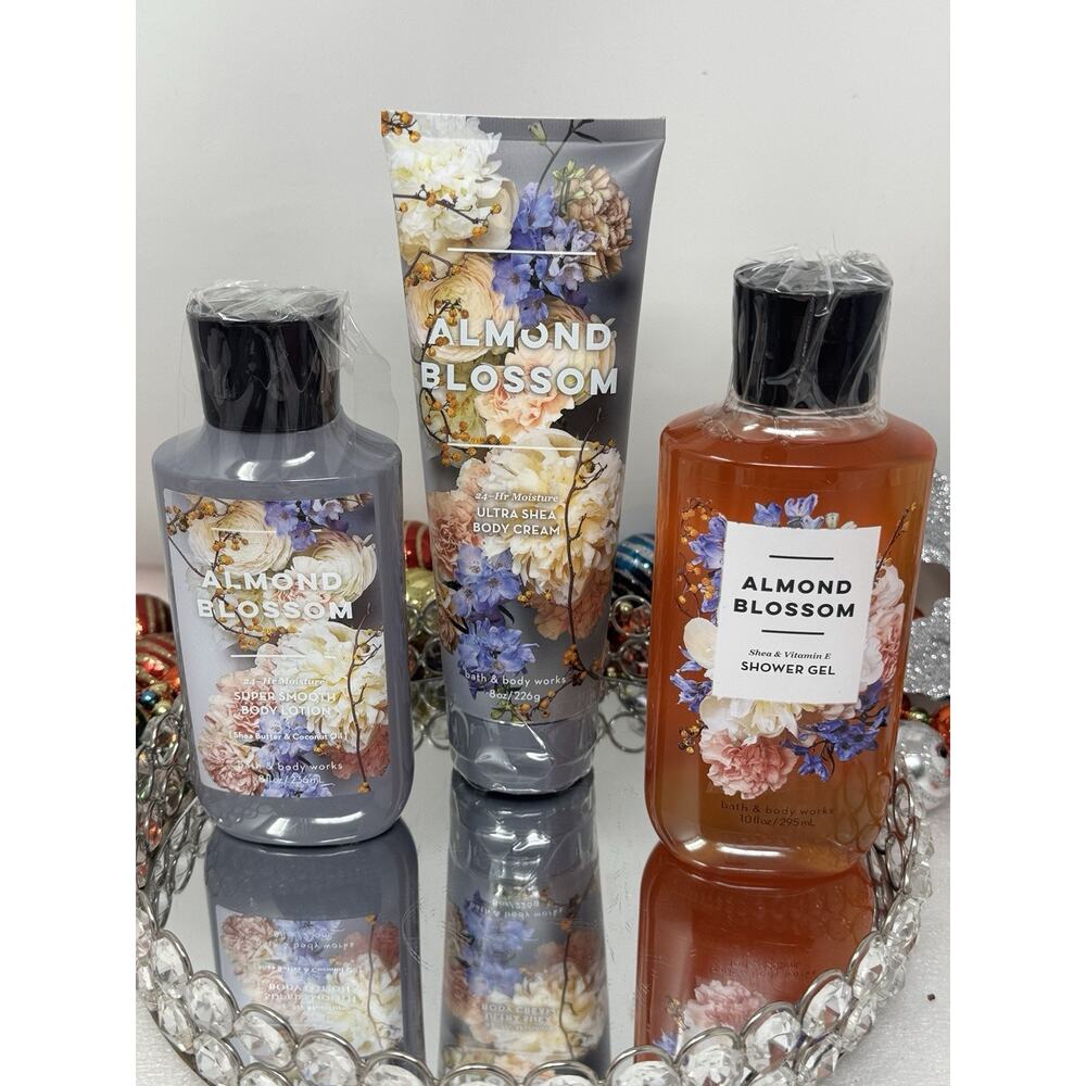 Bath & Body Works Almond Blossom Bundle hTF-body Cream, shower Gel, Body Lotion